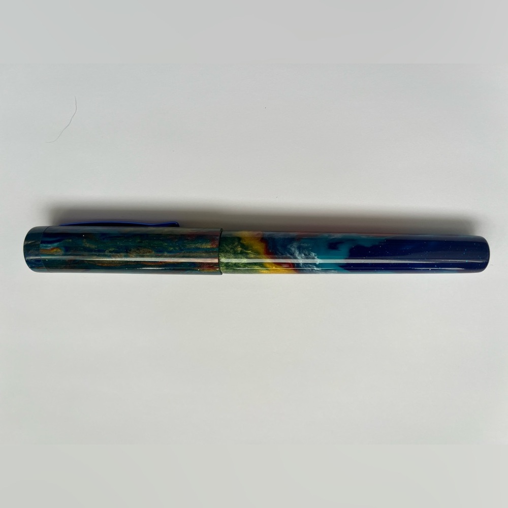 New Hinze Fountain Pen Company Resin Phoenix Fine Nib Rainbow Writing Handmade